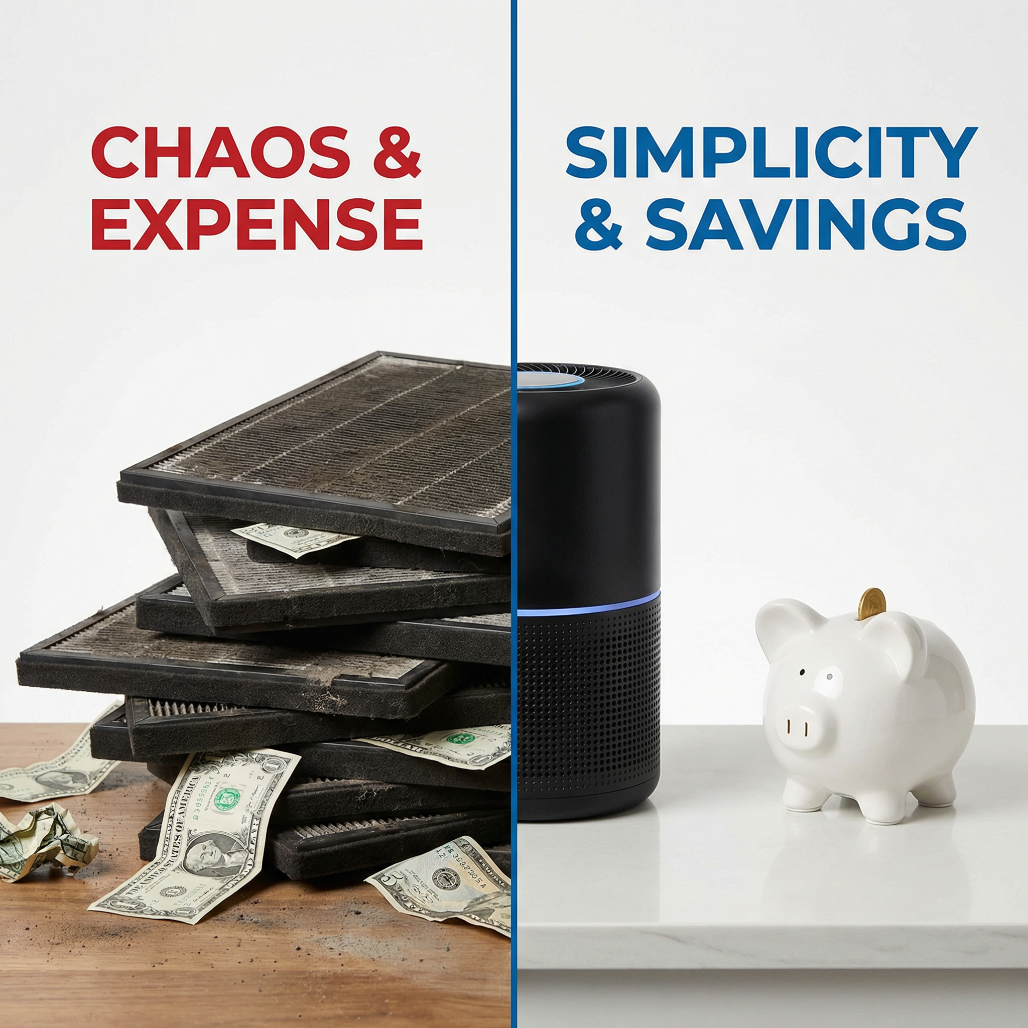 Comparison of expensive filters vs filterless purifier